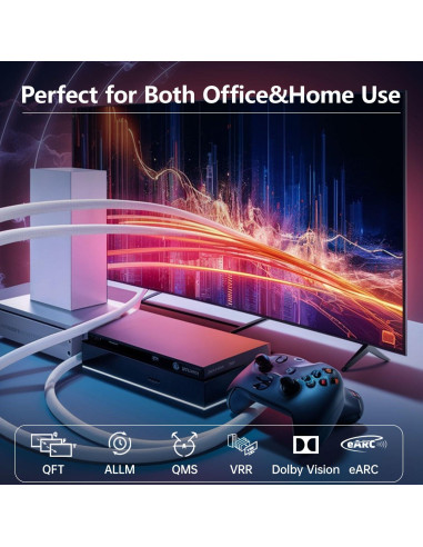 Cable HDMI 2.1 1m YP Óptico 4K 8K 48Gbps eARC CL3