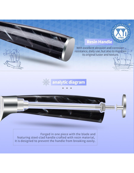 Cuchillo Santoku 12.7 cm XYJ de Acero Inoxidable con Mango Ergonómico