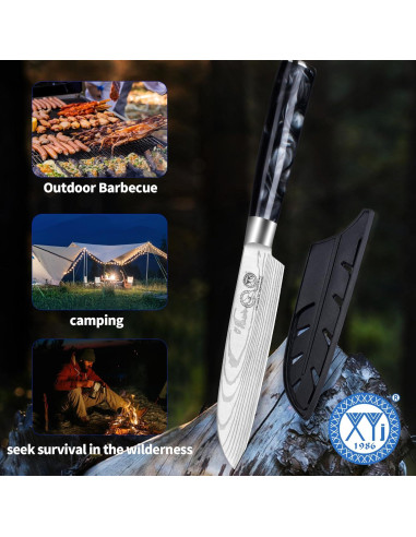 Cuchillo Santoku 12.7 cm XYJ de Acero Inoxidable con Mango Ergonómico