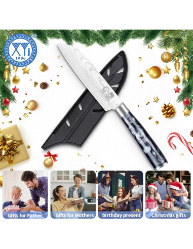 Cuchillo Santoku 12.7 cm XYJ de Acero Inoxidable con Mango Ergonómico
