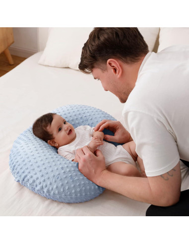 Almohada de Lactancia QUENESS BABY Azul Bebé 55.88x45.08 cm