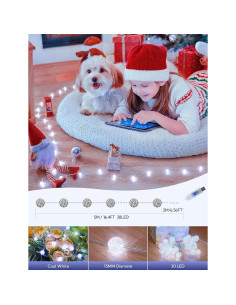 Luces de Cuerda LED BEEWIN 30 Bulbos Blancos 5M Impermeables 2