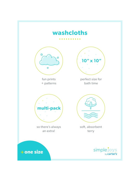 Toallitas para Bebés Unisex Carter's Simple Joys - 10 Piezas