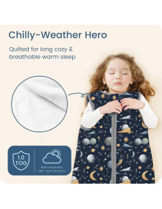Saco de Sueño 1.0 TOG TotBasic para Bebés 0-6 Meses Cielo Nocturno 2