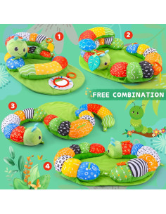 Alfombra 2-en-1 ARANEE con Almohada y Juguetes para Bebés 2