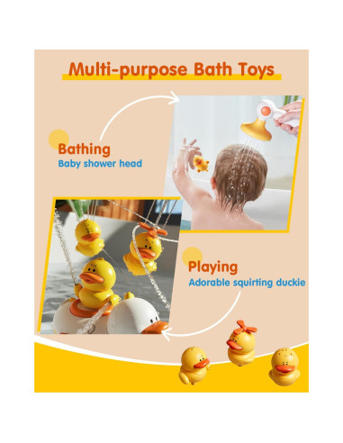 Juguete de Baño Duckie Humzo con 3 Patitos Rociadores