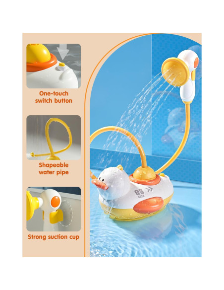 Juguete de Baño Duckie Humzo con 3 Patitos Rociadores