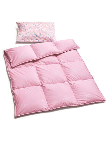 Edredón de Plumas de Ganso ZPECC Rosa 104x122 cm Hipoalergénico