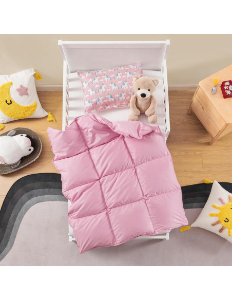 Edredón de Plumas de Ganso ZPECC Rosa 104x122 cm Hipoalergénico