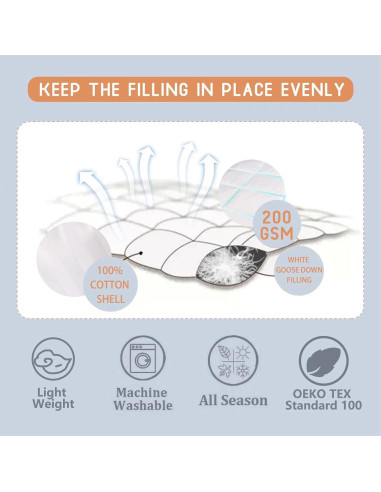 Edredón de Plumas de Ganso ZPECC Rosa 104x122 cm Hipoalergénico