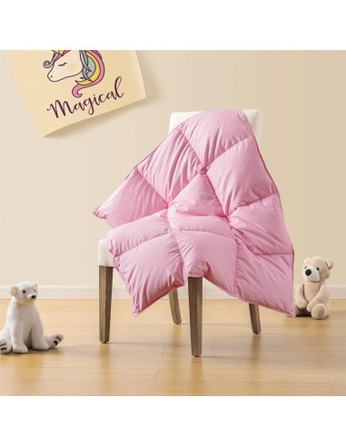 Edredón de Plumas de Ganso ZPECC Rosa 104x122 cm Hipoalergénico