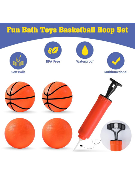 Aro de Baloncesto para Baño KSABVAIA con 4 Pelotas Blandas