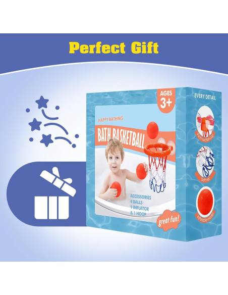 Aro de Baloncesto para Baño KSABVAIA con 4 Pelotas Blandas