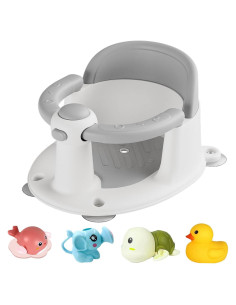 Asiento de Baño Plegable para Bebés Gris - Antideslizante 20.3x15.2 cm
