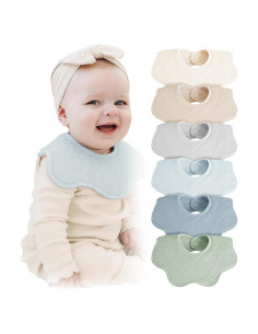 Baberos de Muselina Konssy 100% Algodón Absorbentes Pack 6