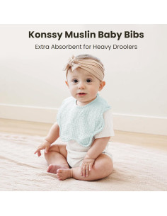Baberos de Muselina Konssy 100% Algodón Absorbentes Pack 6 2