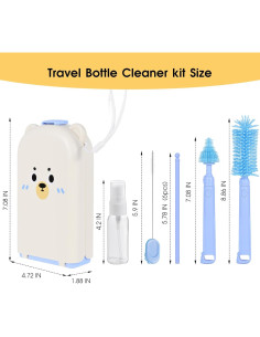 Juego de Cepillos para Biberones Lijroavy 7 en 1 Azul 2