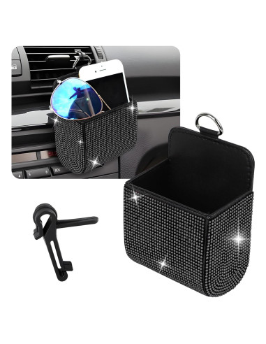 Organizador de Almacenamiento para Ventilación de Auto Hbxdeco Negro