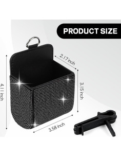 Organizador de Almacenamiento para Ventilación de Auto Hbxdeco Negro 2