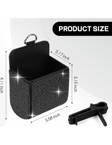 Organizador de Almacenamiento para Ventilación de Auto Hbxdeco Negro