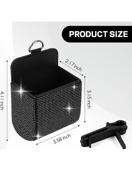 Organizador de Almacenamiento para Ventilación de Auto Hbxdeco Negro