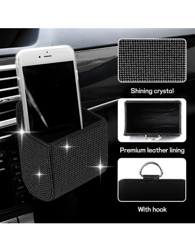 Organizador de Almacenamiento para Ventilación de Auto Hbxdeco Negro