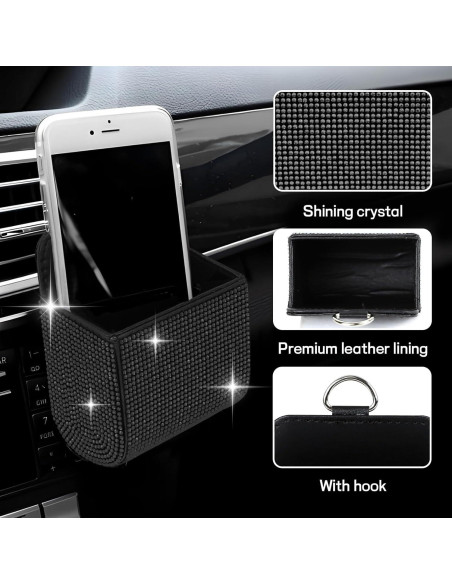 Organizador de Almacenamiento para Ventilación de Auto Hbxdeco Negro