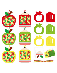 Kit de Manualidades de Papel Sanixin 24 Piezas Manzana DIY