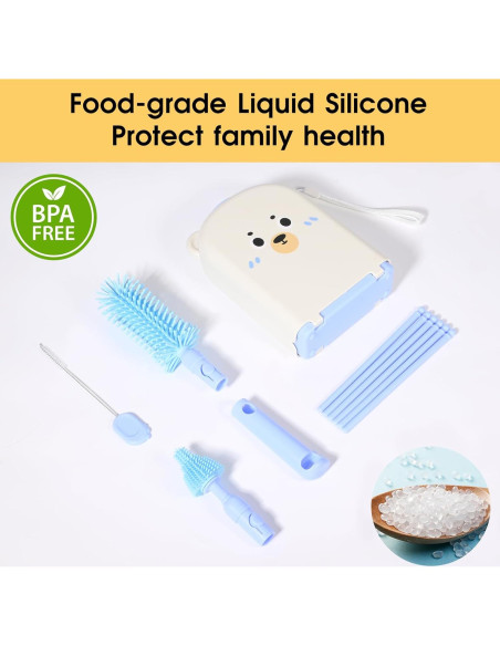 Juego de Cepillos para Biberones Lijroavy 7 en 1 Azul