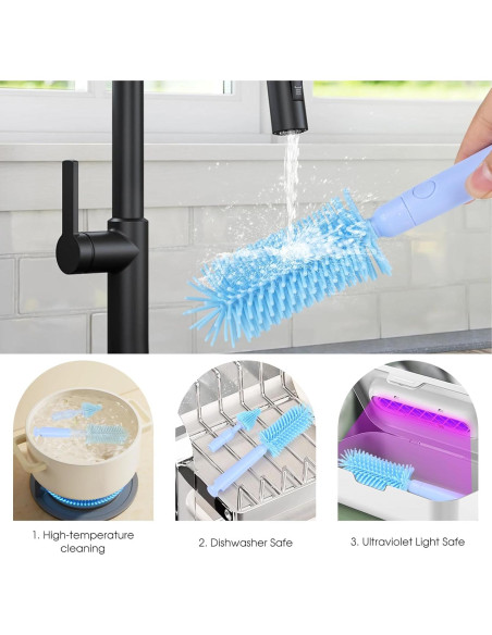 Juego de Cepillos para Biberones Lijroavy 7 en 1 Azul