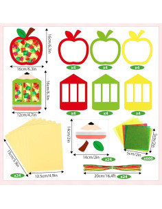 Kit de Manualidades de Papel Sanixin 24 Piezas Manzana DIY 2
