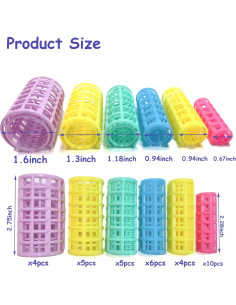 Juego de 36 Rulos de Plástico MOODKEY Sin Calor para Cabello 2