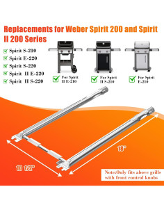 Quemador de Parrilla Hisencn 18 cm Acero Inoxidable para Weber Spirit 200 2