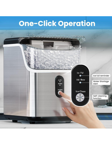 Fabricador de Hielo Nugget Electactic - 15.42 kg/día, Plata