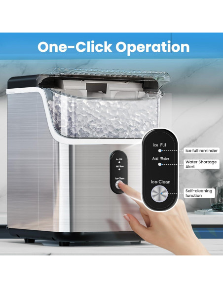 Fabricador de Hielo Nugget Electactic - 15.42 kg/día, Plata