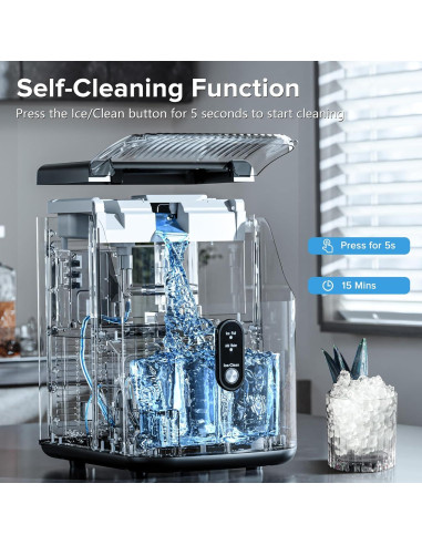 Fabricador de Hielo Nugget Electactic - 15.42 kg/día, Plata