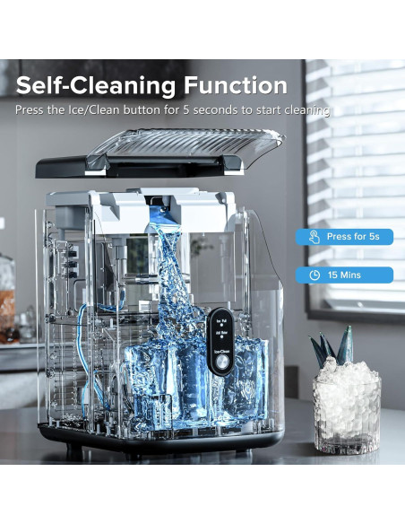 Fabricador de Hielo Nugget Electactic - 15.42 kg/día, Plata