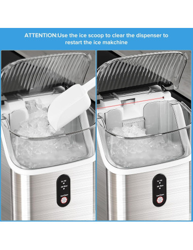 Fabricador de Hielo Nugget Electactic - 15.42 kg/día, Plata