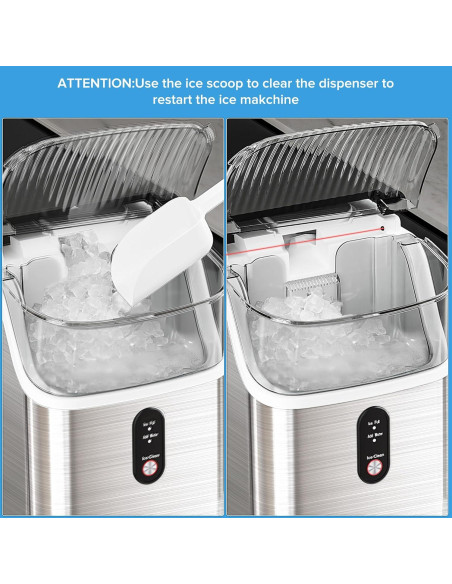 Fabricador de Hielo Nugget Electactic - 15.42 kg/día, Plata