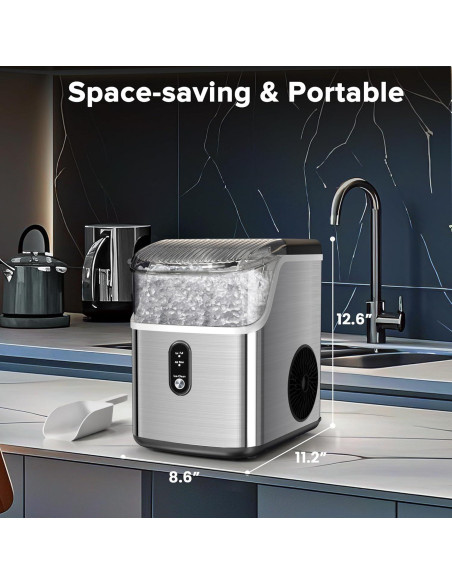 Fabricador de Hielo Nugget Electactic - 15.42 kg/día, Plata