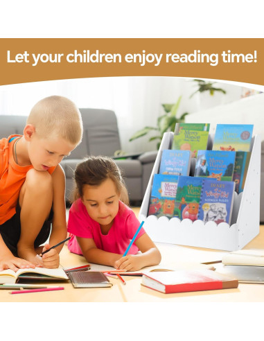 Estante de Libros BALAPET Blanco 3 Niveles para Niños 42x27 cm