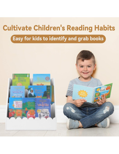 Estante de Libros BALAPET Blanco 3 Niveles para Niños 42x27 cm