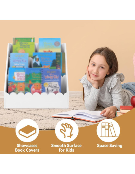 Estante de Libros BALAPET Blanco 3 Niveles para Niños 42x27 cm