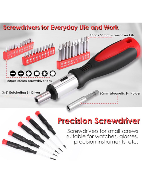 Kit de Herramientas TLGREEN 198 Piezas con Caja de Almacenaje