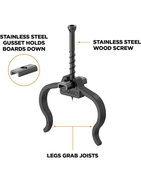 Clips Ocultos para Deck CAMO Edge 90 Unidades Acero Inoxidable