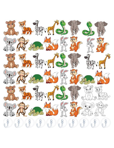 Kit de Arte Suncatchers Jenaai 72 Piezas Animales del Bosque