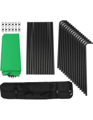 Kit de Soporte para Fondo de Fotografía 4x2.4m Tela Verde