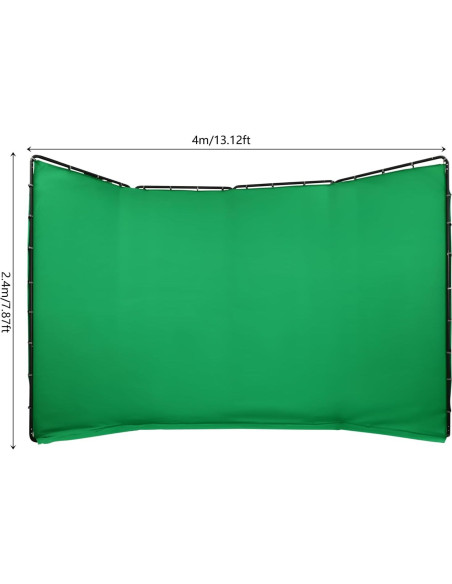 Fondo Verde Portátil 4x2.4m WellFyndX con Soporte Ajustable