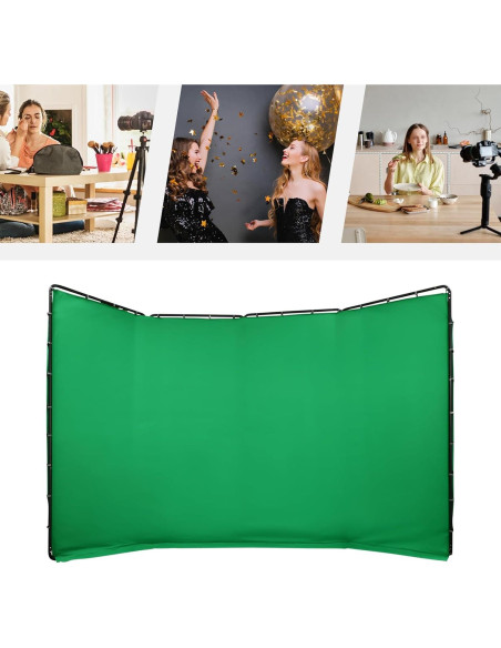 Fondo Verde Portátil 4x2.4m WellFyndX con Soporte Ajustable