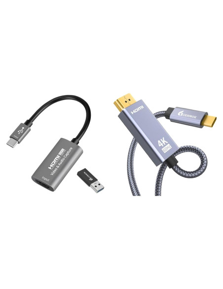 Cable USB-C a HDMI 4K 2m y Tarjeta de Captura 1080P Guermok